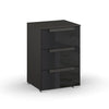 Rauch Frans 3 Drawer Glass Beside Table in Graphite 