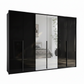 Rauch Frans 300cm Basalt Glass 6 Door Wardrobe with Mirror, Passepartout Frame and Premium Interior Inside
