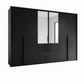 Rauch Frans 301cm Graphite 6 door wardrobe with exterior drawers, Mirror, Premium Interior Inside, Passepartout Frame and Long Door Handles