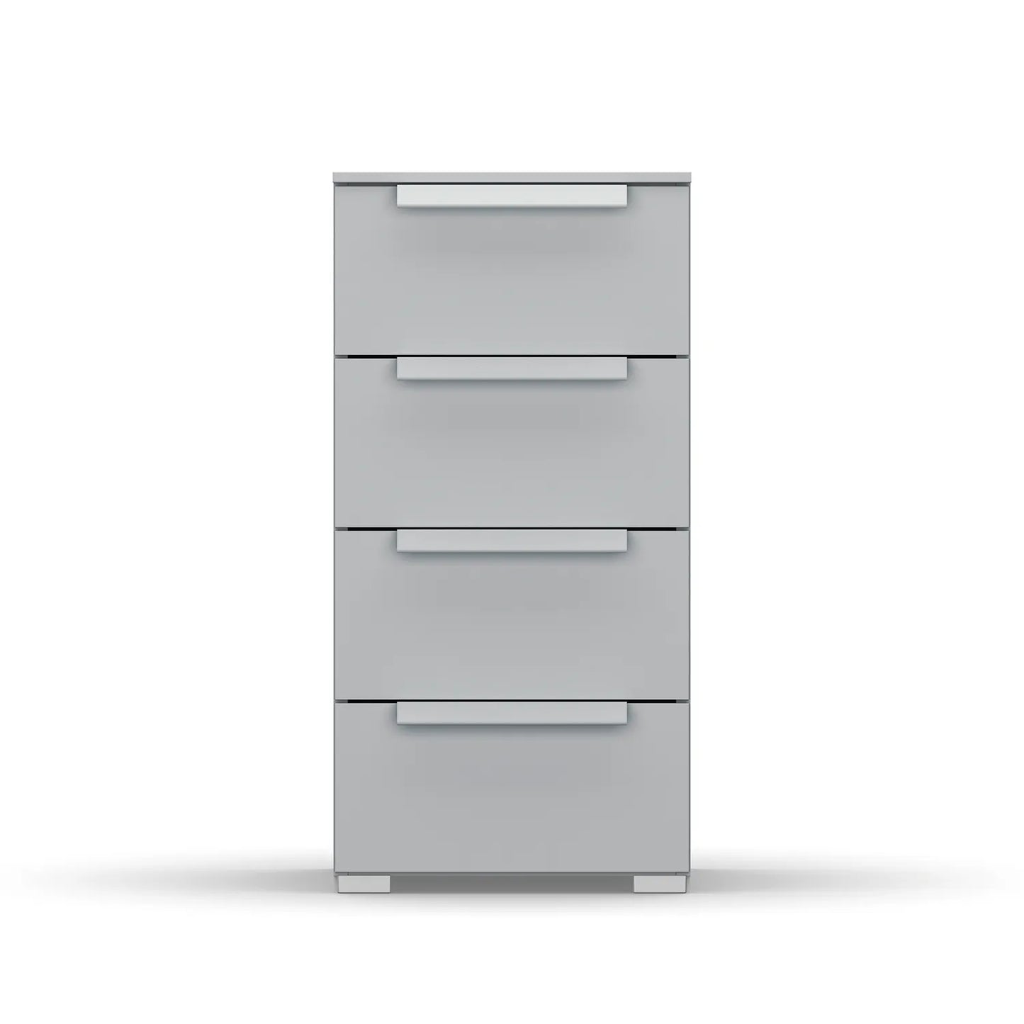 Rauch Frans 4 Drawer Decor Narrow Chest in Silk Grey - Front view