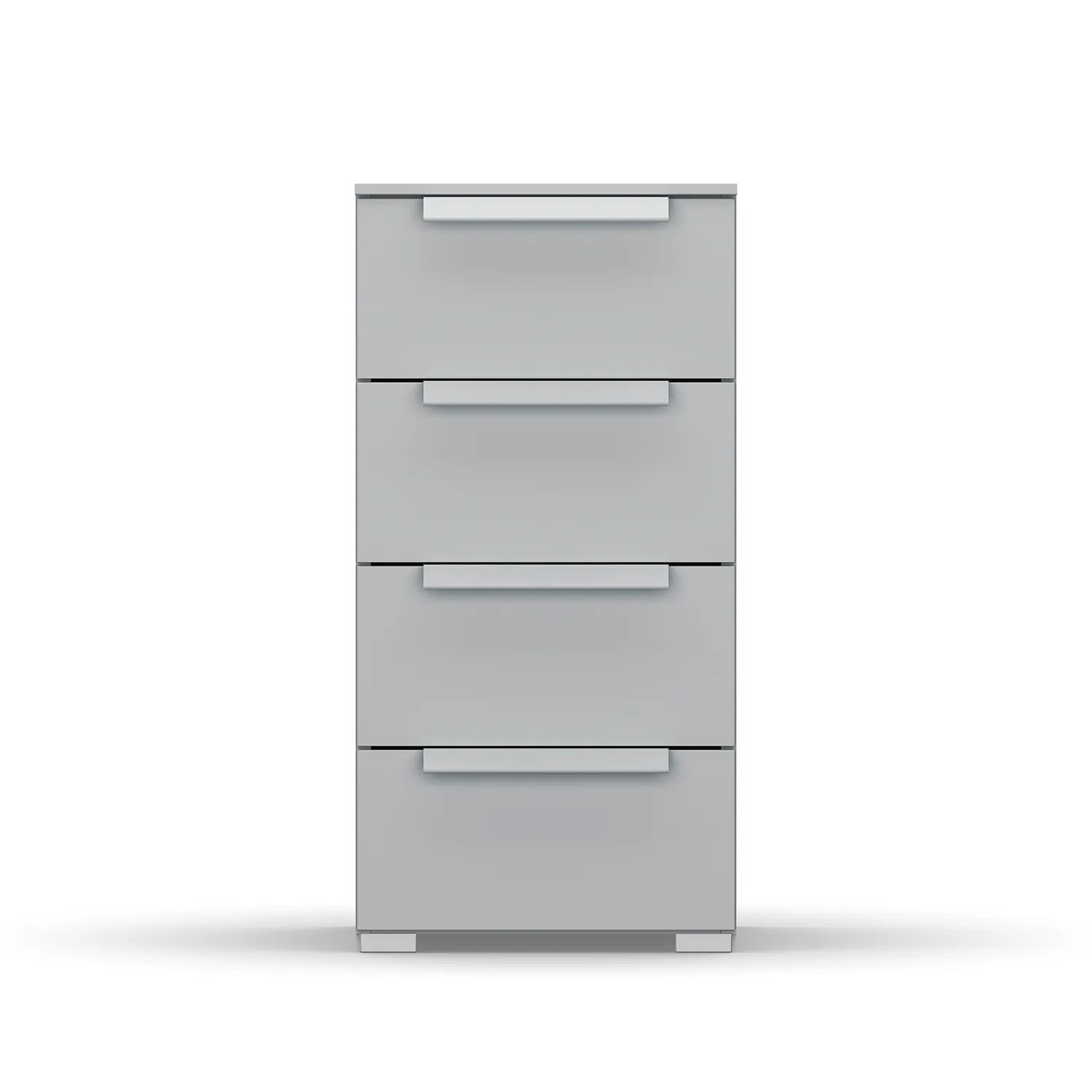 Rauch Frans 4 Drawer Decor Narrow Chest in Silk Grey - Front view