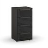 Rauch Frans 4 Drawer Glass Narrow Chest in Graphite