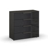 Rauch Frans 4 Drawer Glass Wide Chest - 80CM - in Graphite