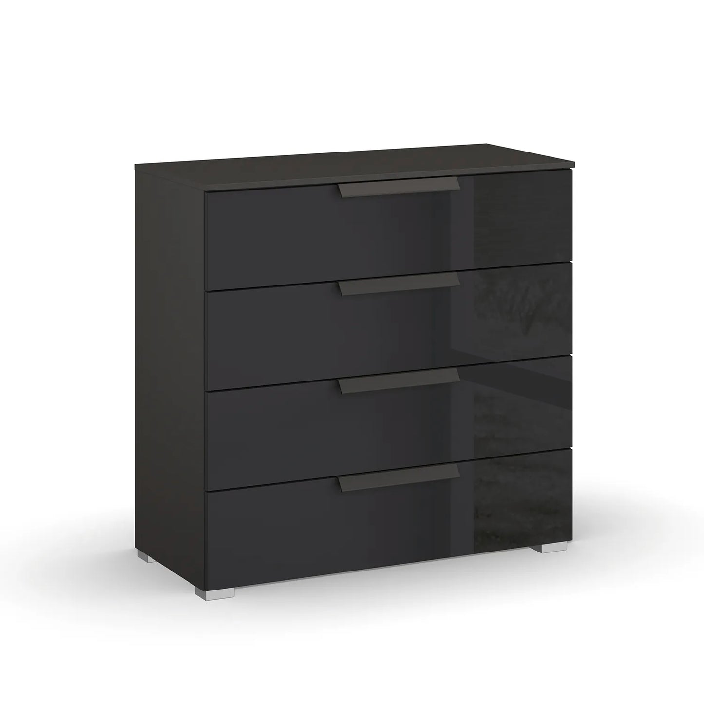 Rauch Frans 4 Drawer Glass Wide Chest - 80CM - in Graphite