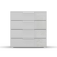 Rauch Frans 4 Drawer Glass Wide Chest - 80CM - in Silk Grey - Front view