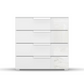 Rauch Frans 4 Drawer Glass Wide Chest - 80CM - in White - Front view