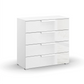 Rauch Frans 4 Drawer Glass Wide Chest - 80CM - in White