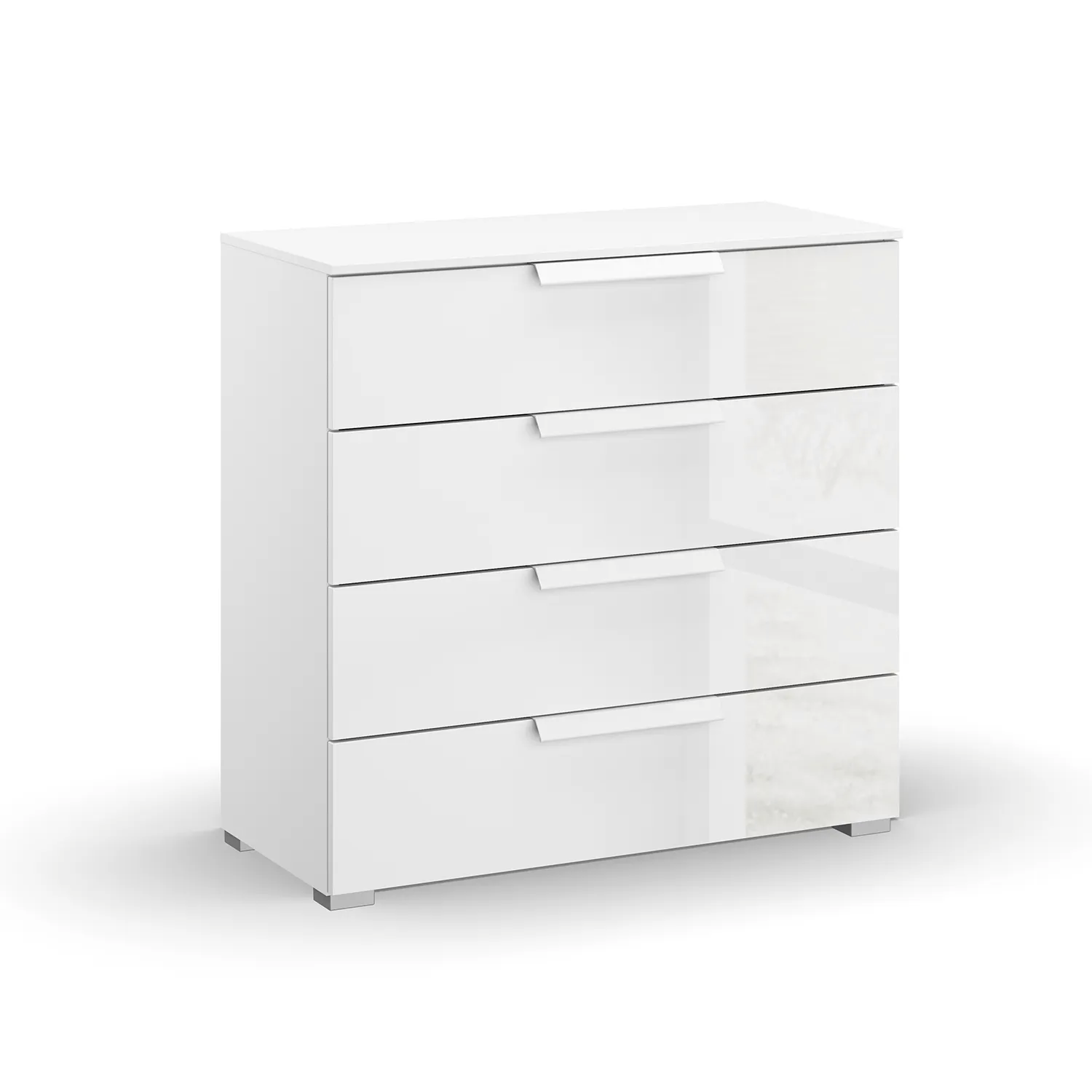 Rauch Frans 4 Drawer Glass Wide Chest - 80CM - in White