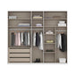 Interior View of Rauch Frans 250cm Graphite 5 Door Hinged Wardrobe with Premium Interior and Long Door Handles