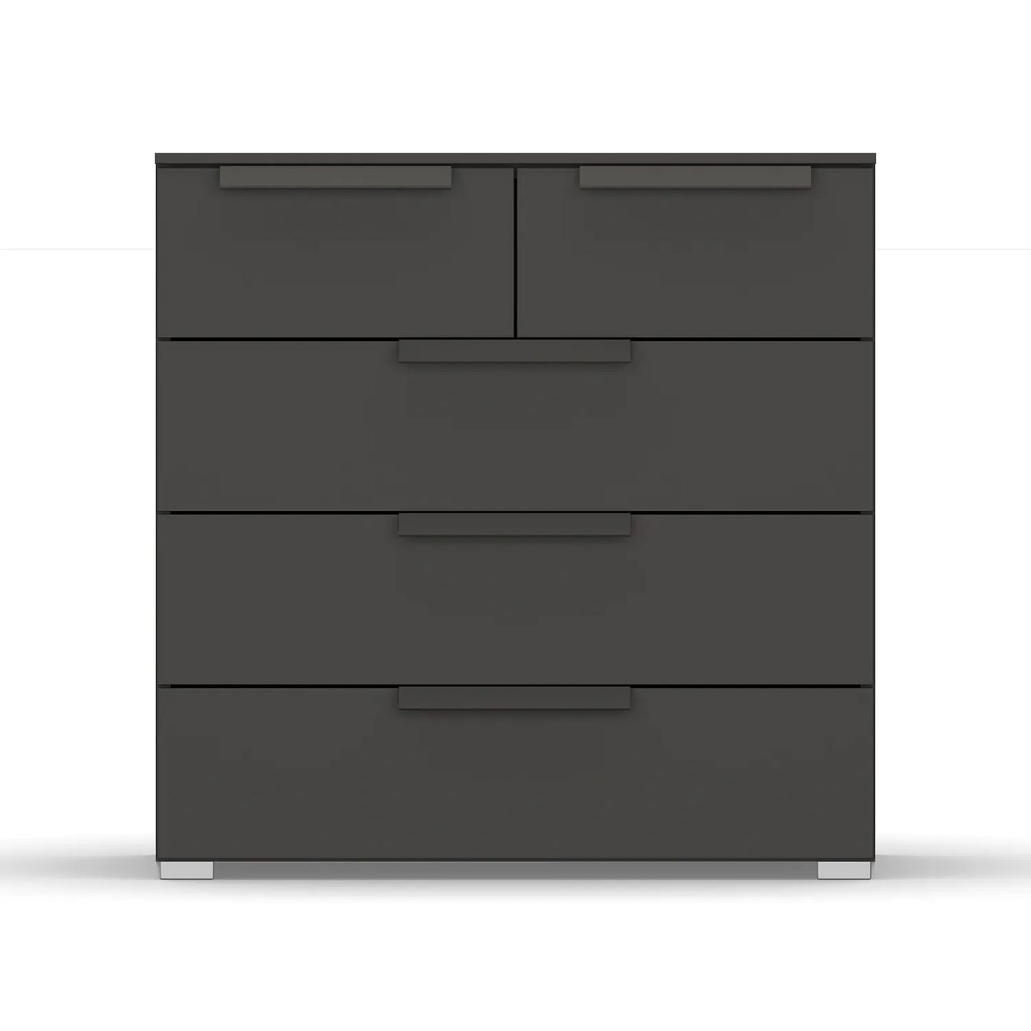 Rauch Frans 5 Drawer Decor Wide Chest - 80CM - In Graphite - Front view