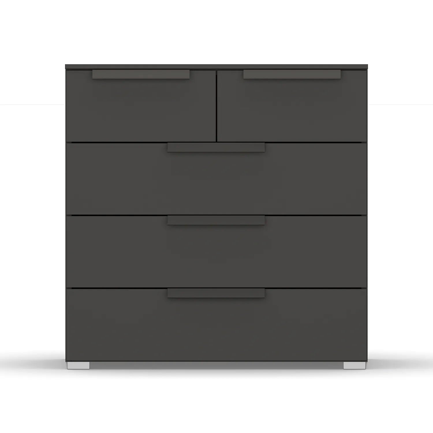 Rauch Frans 5 Drawer Decor Wide Chest - 80CM - In Graphite - Front view