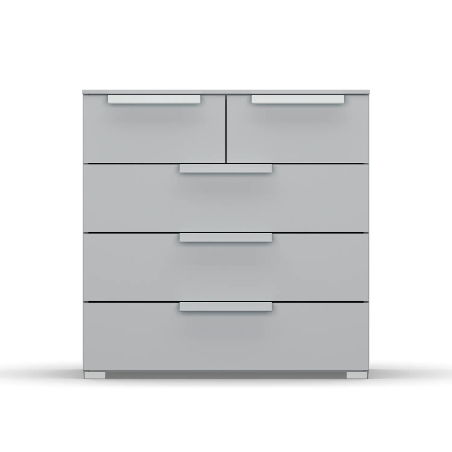 Rauch Frans 5 Drawer Decor Wide Chest - 80CM - In Silk Grey - Front view
