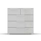Rauch Frans 5 Drawer Glass Wide Chest - 80CM - in Silk Grey - Front view