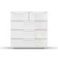 Rauch Frans 5 Drawer Glass Wide Chest - 80CM - in White - Front view