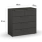 Rauch Frans 5 Drawer Glass Wide Chest - 80CM - Dimensions