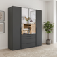 Shop the Rauch Frans 201cm 4 door wardrobe with exterior drawers, Mirror, free delivery, optional room of choice delivery or assembly, and a 10-year guarantee.