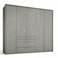 Frans 250cm Glass 5 Door Wardrobe With Drawers - Passepartout Frame