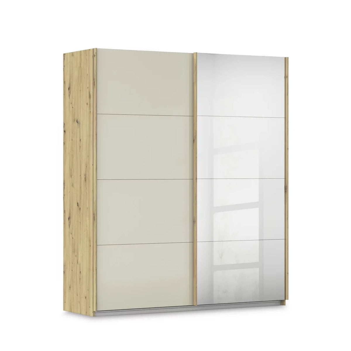Rauch Freja Glass Door Sliding Wardrobe With Mirror