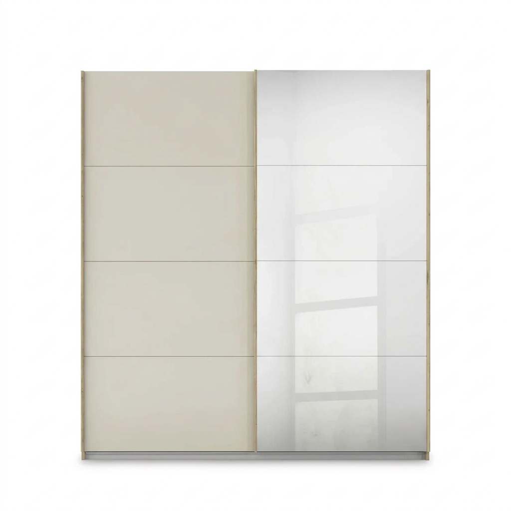 Rauch Freja Glass Door Sliding Wardrobe With Mirror