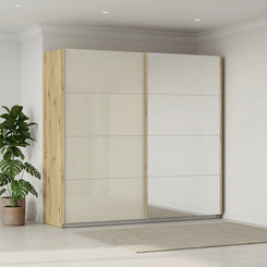 Rauch Freja Glass Door Sliding Wardrobe With Mirror