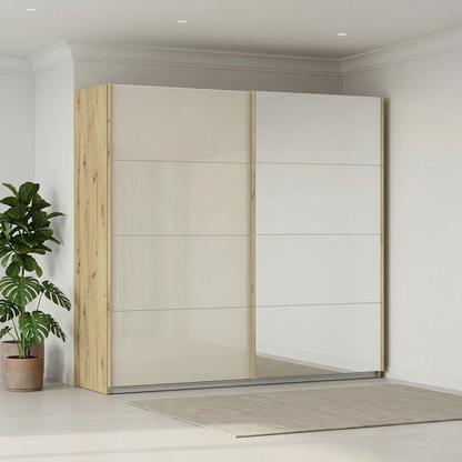 Rauch Freja Glass Door Sliding Wardrobe With Mirror