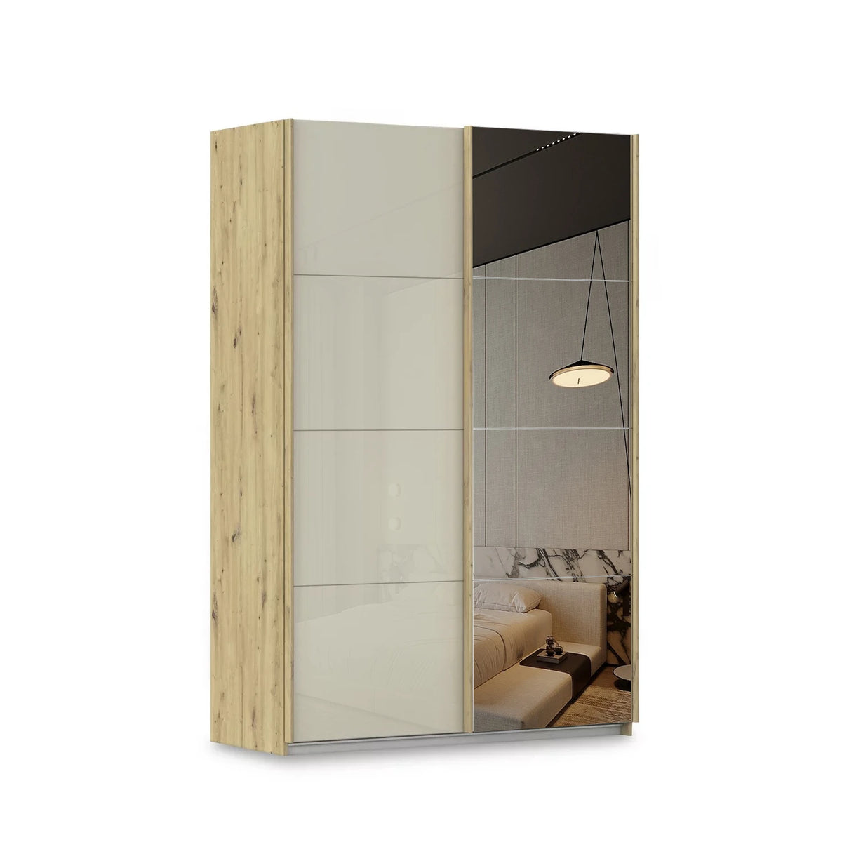 Rauch Freja Glass Door Sliding Wardrobe With Mirror