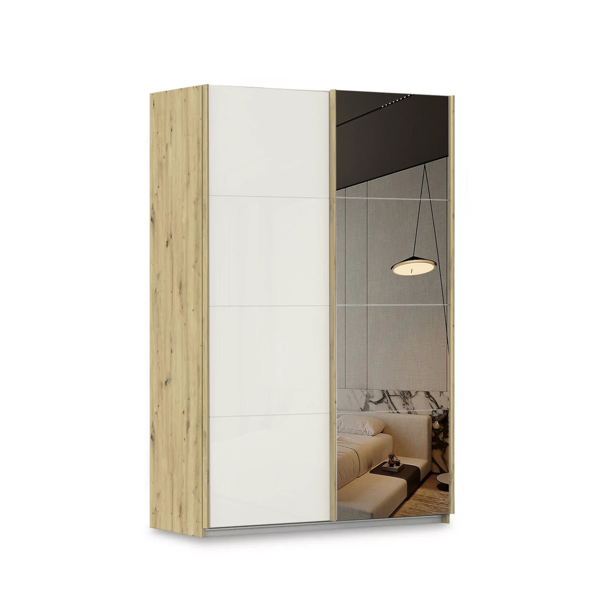 Rauch Freja Glass Door Sliding Wardrobe With Mirror