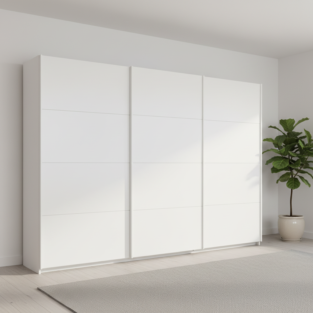Rauch Forms Décor White Sliding 3 Door Wardrobe