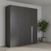 Rauch Glamour 181cm Metallic Grey 4 Door Wardrobe