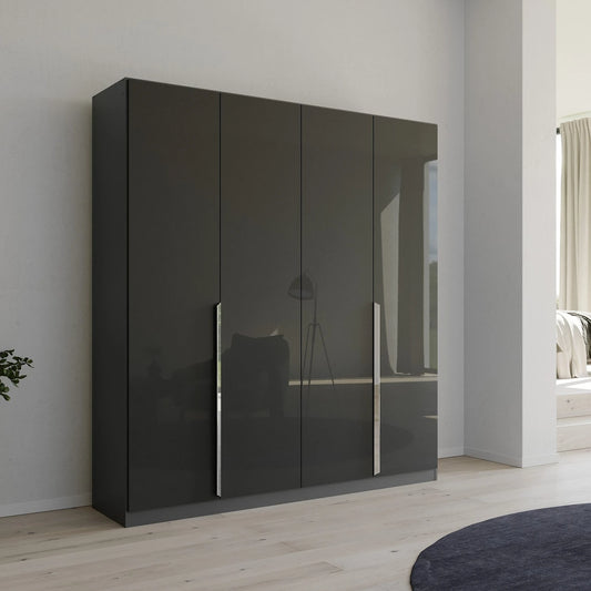 Rauch Glamour Metallic Grey 4 Door Wardrobe – 181cm