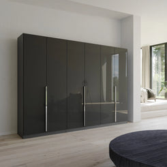 Rauch Glamour Metallic Grey 6 Door Wardrobe – 271cm