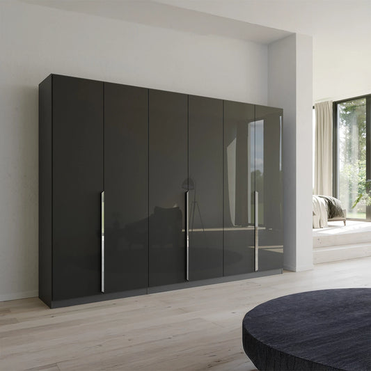 Rauch Glamour Metallic Grey 6 Door Wardrobe – 271cm