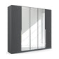 Rauch Glamour Metallic Grey 5 Door Mirrored Wardrobe – 226cm
