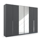 Rauch Glamour Large 271cm Metallic Grey 6 Door Mirrored Wardrobe