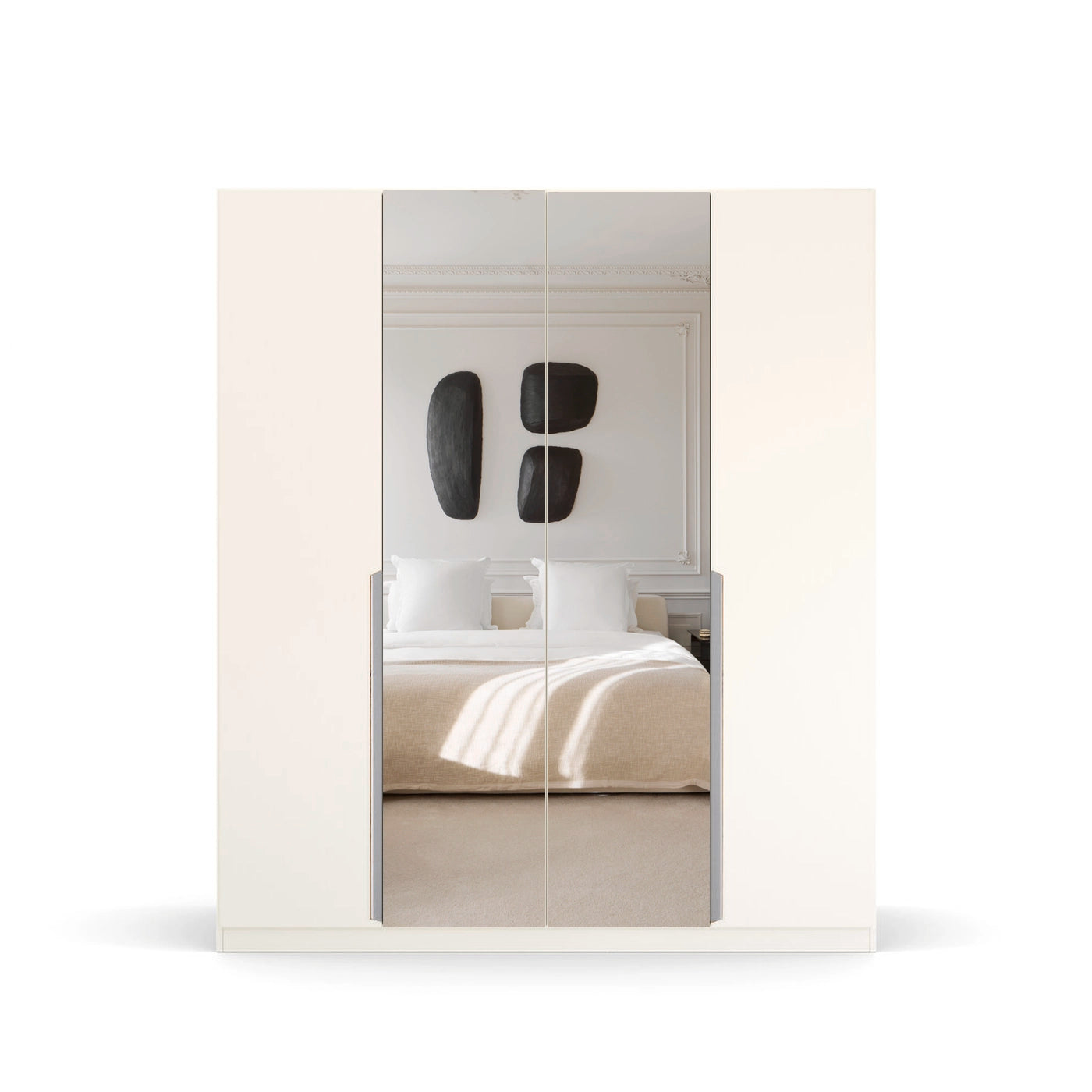 Rauch Glamour White 4 Door Wardrobe with Mirror – 181cm