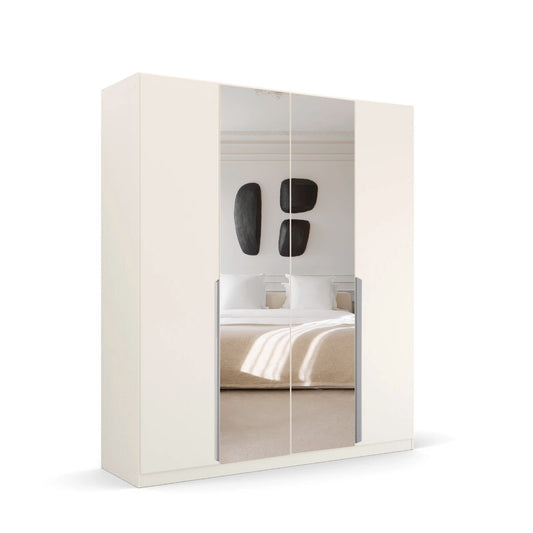 Rauch Glamour White 4 Door Wardrobe with Mirror – 181cm