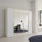 Rauch Glamour White 5 Door Mirrored Wardrobe – 226cm