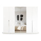 Rauch Glamour White 6 Door Mirrored Wardrobe – 271cm