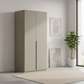 Rauch Heaven 101cm 2 Door Hinged Wardrobe with Décor Doors in fango styled in a modern bedroom