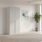 Rauch Heaven 101cm 2 Door Hinged Wardrobe with Décor Doors in Silk Grey styled in a modern bedroom