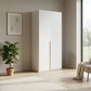 Rauch Heaven 101cm 2 Door Hinged Wardrobe with Décor Doors in Alpine White styled in a modern bedroom
