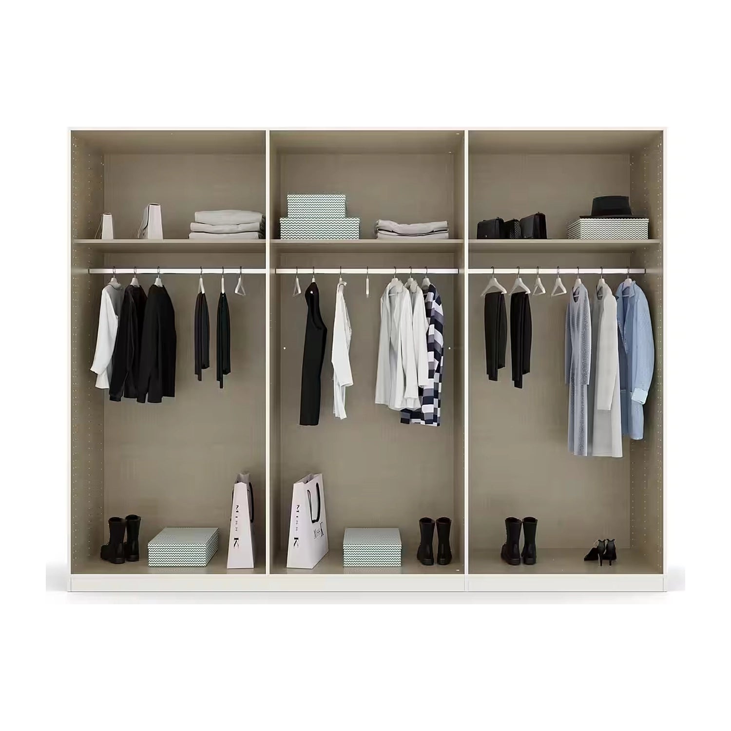 Rauch Glamour 6 Door Wardrobe interior - Styled in a Bedroom