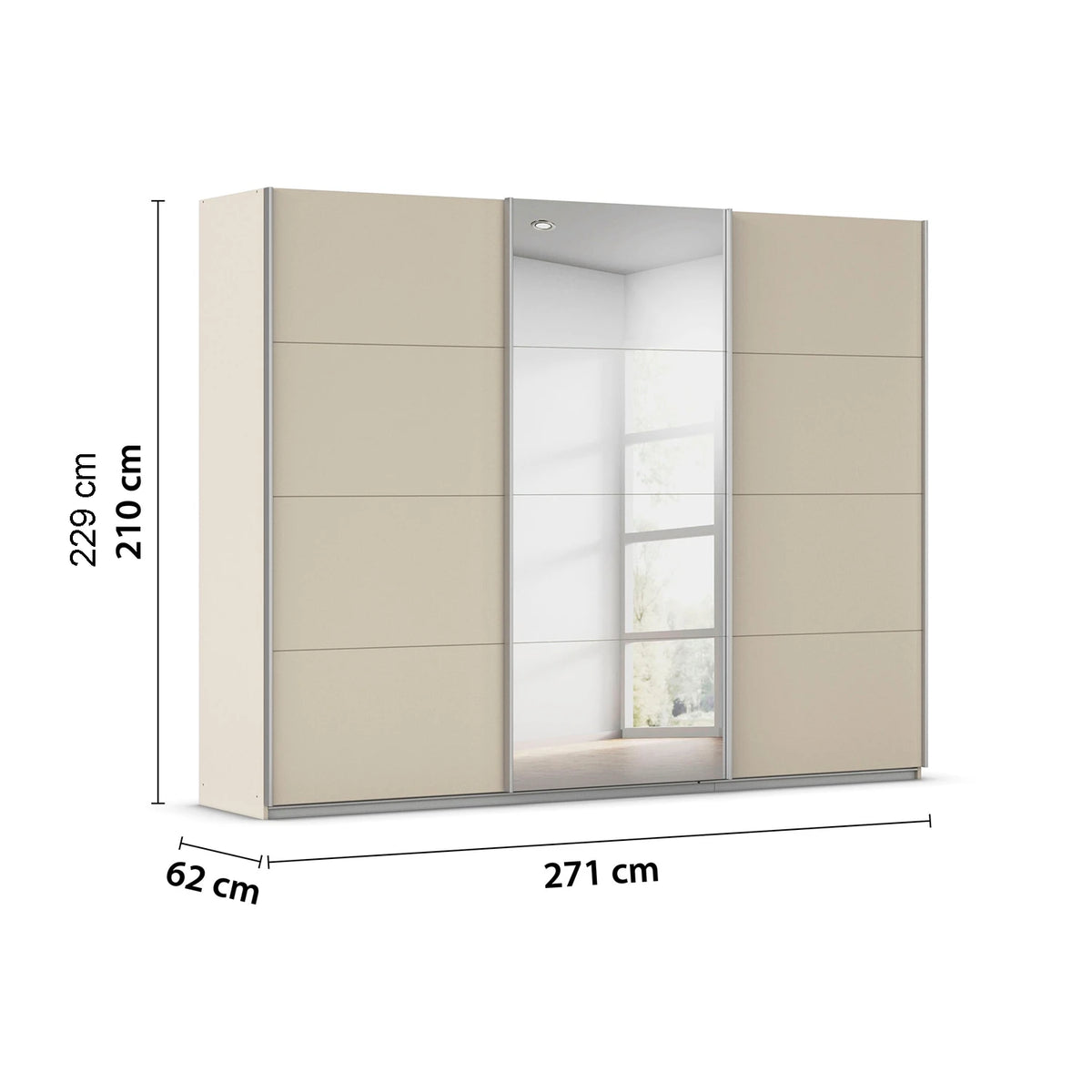 Rauch Impulse 3 Door 1 Mirror Door Sliding Wardrobe
