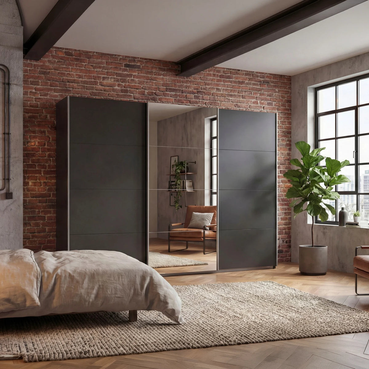 Rauch Impulse 3 Door 1 Mirror Door Sliding Wardrobe
