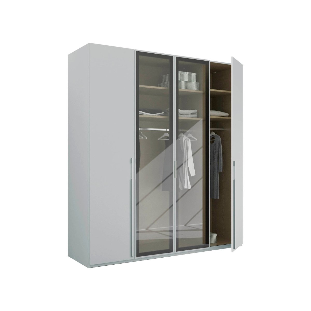 Rauch Kacey 201cm 4 Door Wardrobe 2 Transparent Glass Doors 