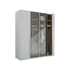 Rauch Kacey 201cm 4 Door Wardrobe 2 Transparent Glass Doors 