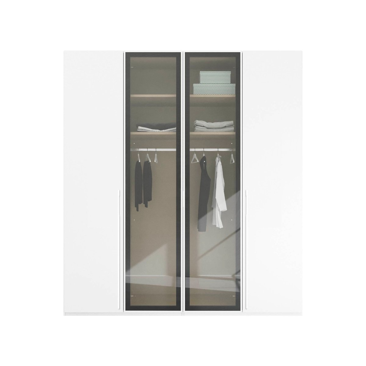 Rauch Kacey 201cm 4 Door Wardrobe 2 Transparent Glass Doors 