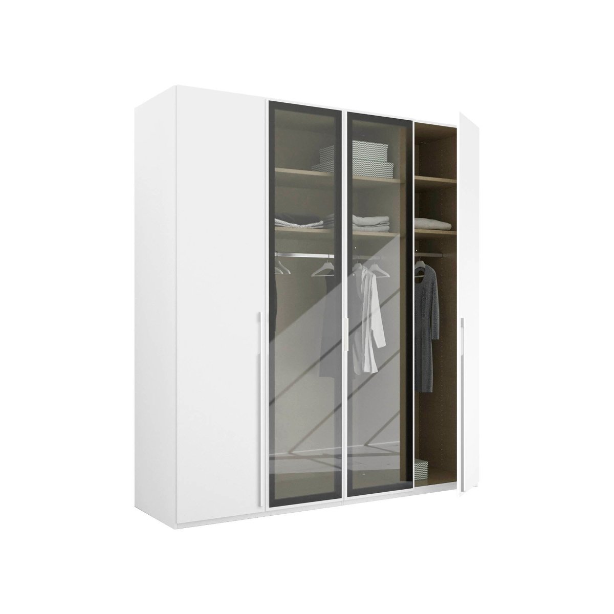 Rauch Kacey 201cm 4 Door Wardrobe 2 Transparent Glass Doors 