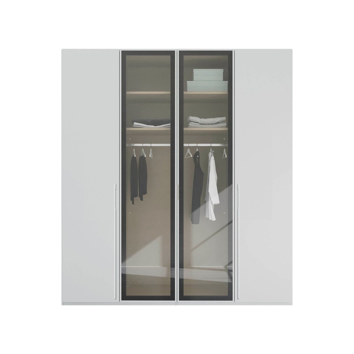 Rauch Kacey 201cm 4 Door Wardrobe 2 Transparent Glass Doors 