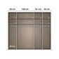 Kacey 251cm 5 Door Wardrobe 3 Glass Doors
